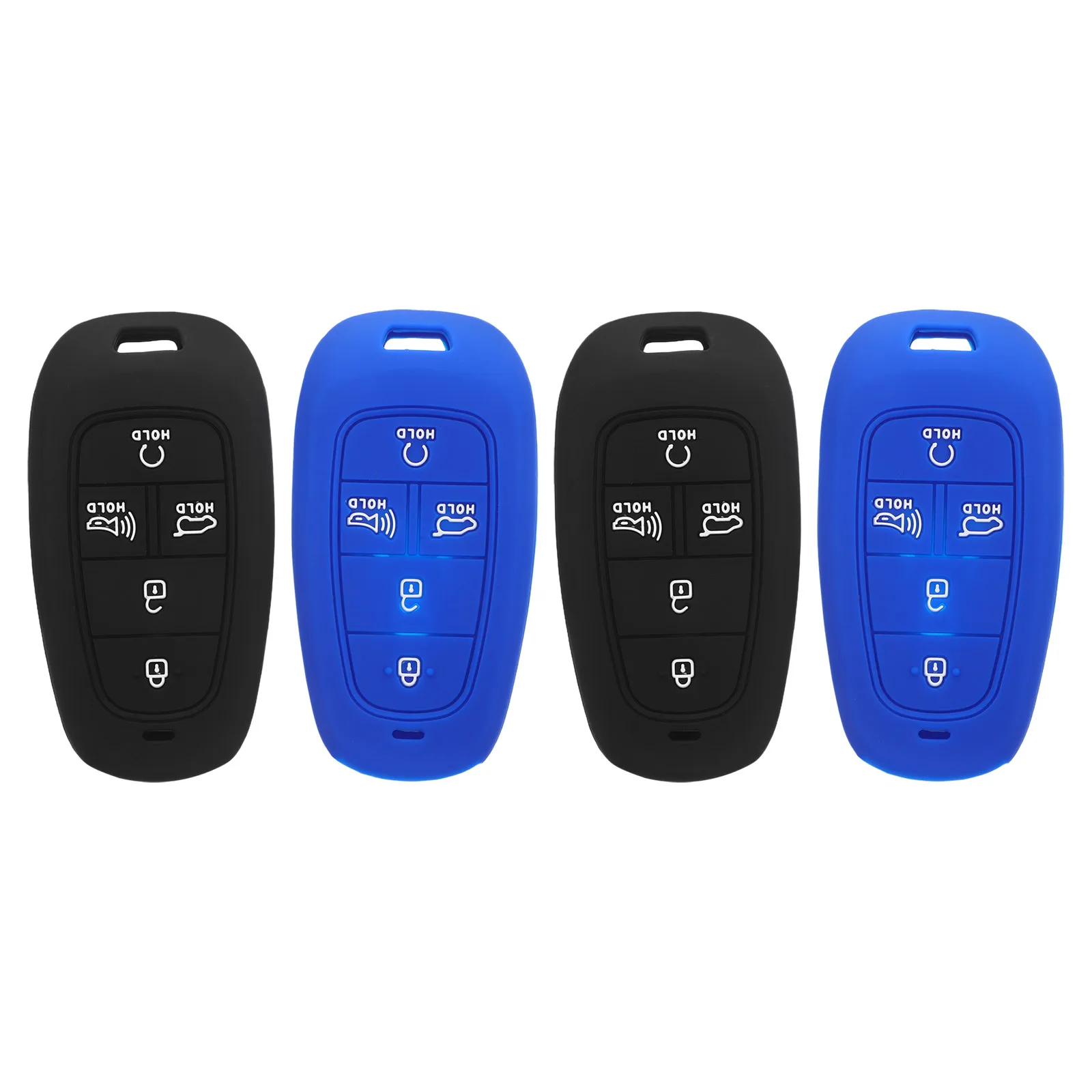 

4pcs Silicone Fob Cover Universal 5 Button Case Shell Anti-Scratch Weatherproof Protection Signal Transmission Compatible