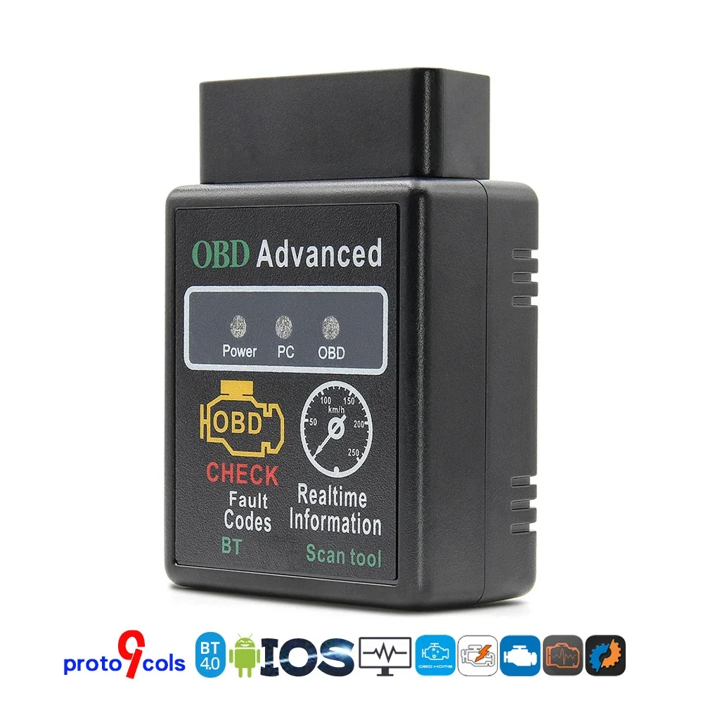 ELM327 블루투스 4.0 자동차 OBD2 스캐너, ELM 327 BT, 안드로이드, IOS, 윈도우 9 프로토콜, OBD 코드 리더, OBDⅡ 자동차 진단 도구