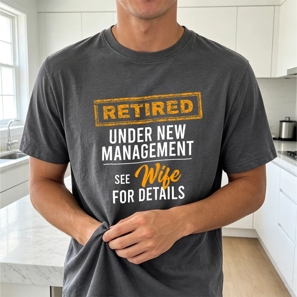 Stamp Orange Retro Graphic Men T-Shirt Urban Casual Street Tee Top Funny Management Slogan Apparel Gift