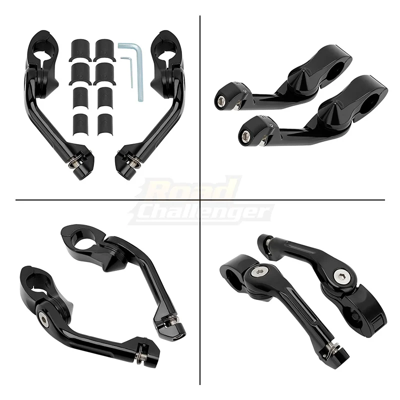 Motorcycle 32mm Long Angled Highway Engine Guard Bar Foot Peg Mount Kit Fits Accessories For Harley Honda Kawasaki Suzuki Yamaha