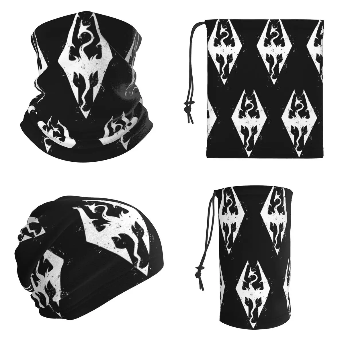 Logo Of Skyrim Perfect Gift Active Bandana Neck Gaiter Magic Scarf Hiking Fishing Balaclava For Men Women Adult All Season