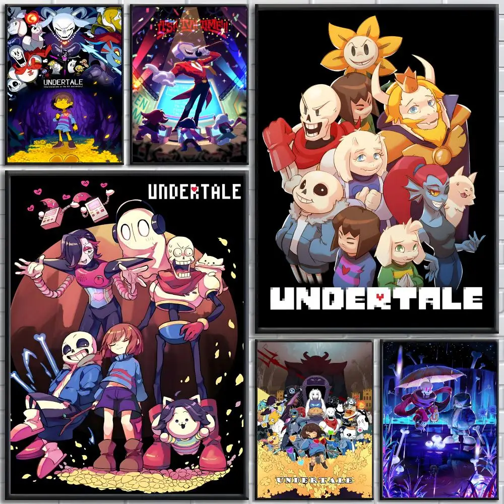 Game Undertale Poster poster Self-adhesive wall stickers, suitable for room decoration, high-quality printing.