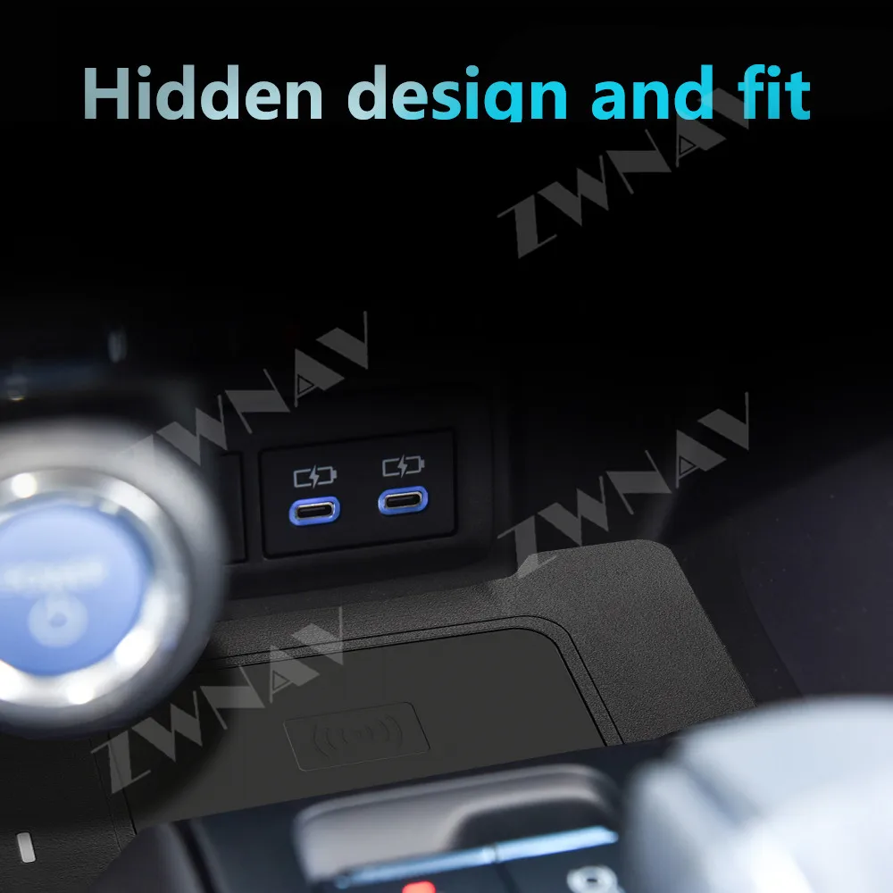 لتويوتا هارير/فينزا 2021-2023 جزءا لا يتجزأ من وحدة التحكم المركزية شحن الوسادة سيارة ملحق ذكي وحدة شاحن لاسلكي #6