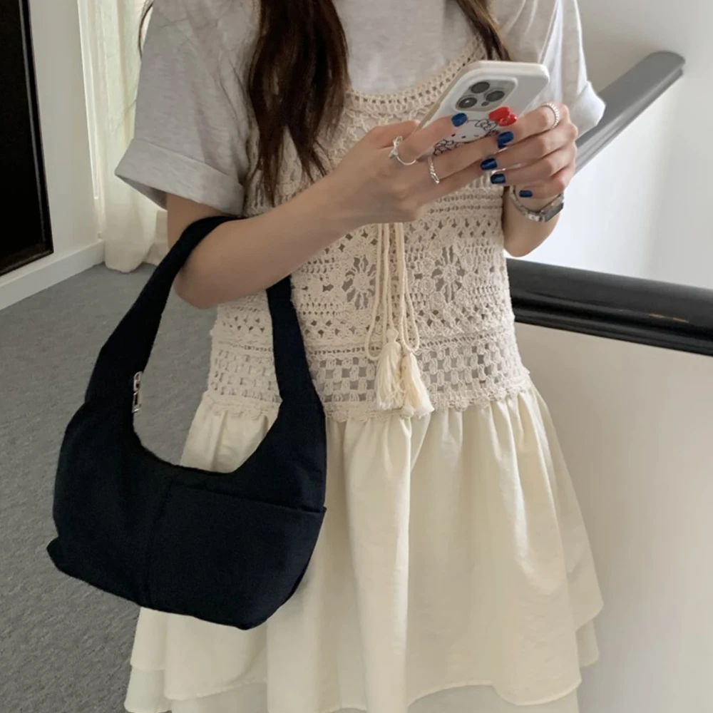 Casual Nylon Padded Women Shoulder Bag Soft Light Quilting Handbags and Purses Cotton Underarm Bags for Women Tote Clutch Tote