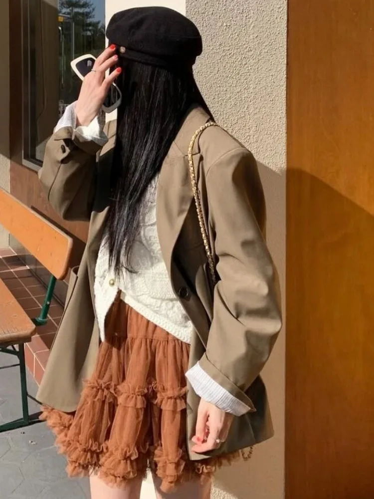 

Симпатичная корейская плиссированная юбка длиной до пола, юбка-тортик, женская весна-лето, новинка, уменьшающая возраст, маленький размер, пушистая ...