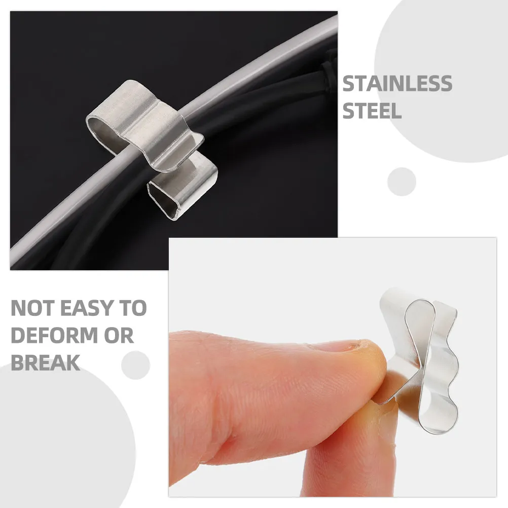 100Pcs Solar Panel Cable Clamps Stainless Steel Photovoltaic Wire Clips Wire Harness Clips Metal Cable Clip Replacement