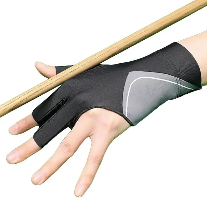 

Перчатки для бассейна, левая рука, 3-пальцевые перчатки для бассейна, мужские профессиональные эластичные дышащие быстросохнущие противоскользящие аксессуары для кия