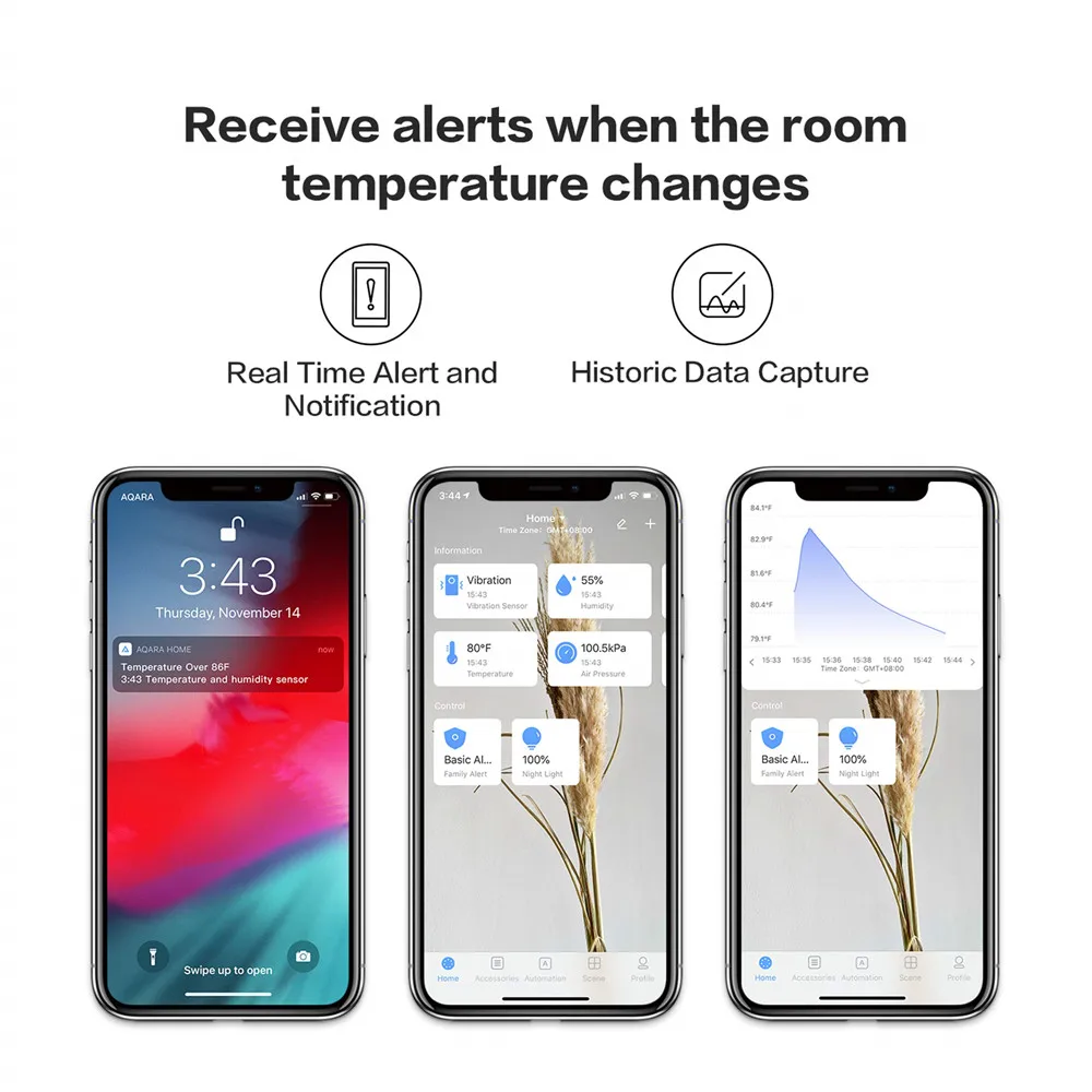 Aqara Temperature Sensor Smart Air Pressure Humidity Environment Smart Control Zigbee Connection For Xiaomi Mi home Homekit APP