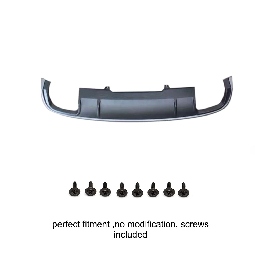 PP Car Rear Bumper Diffuser Lip Spoiler for Audi A4 B9 Standard Sedan 2017-2019 Rear Bumper Diffuser Lip Guard Exhaust Tips