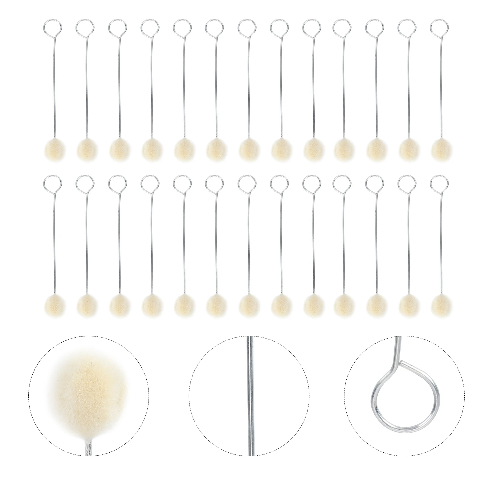 

60pcs Wool Ball Brush Dye Tool Durable Easy Use Long Handle Smooth Stain Application Great for Stains Tools