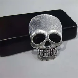 Retro Silver Hollow Out Skull Carving Metal Badge For Zippo Petrol Lighter DIY Handmade Decor Accessory Smoking Gadget