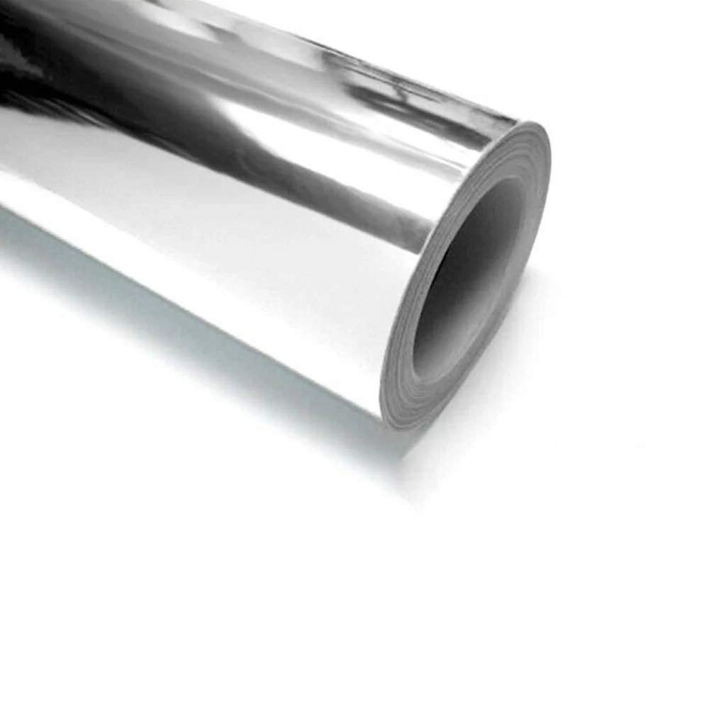 Argento cromato adesivo per auto specchio vinile avvolgere pellicola decalcomania impermeabile colore lucido auto moto pellicole adesivi 30*152cm