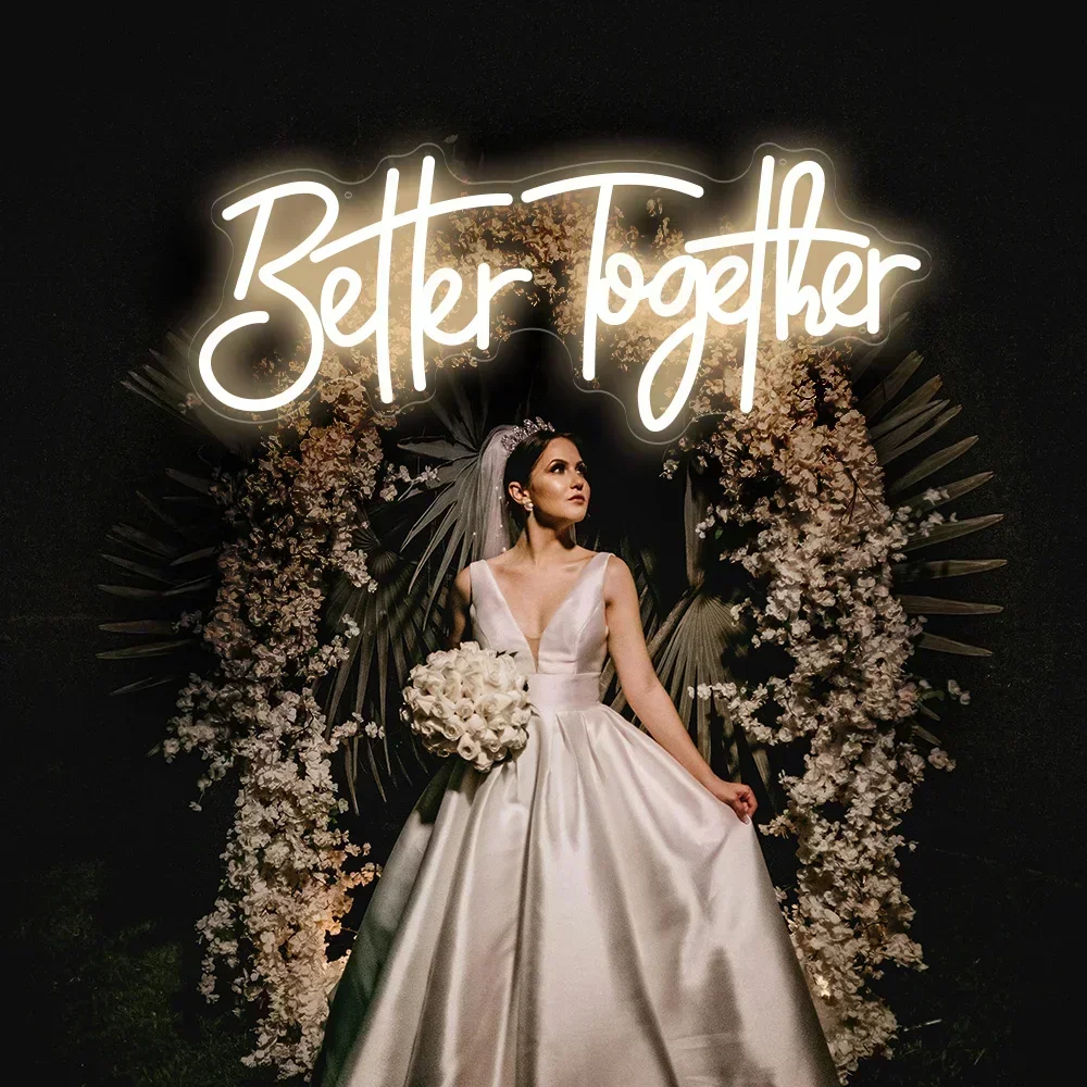 

Better Together Neon Led Sign Wedding Decor Engagement Party Neon Sign LED Lights Bedroom Just Married Neon Sign LED Lights