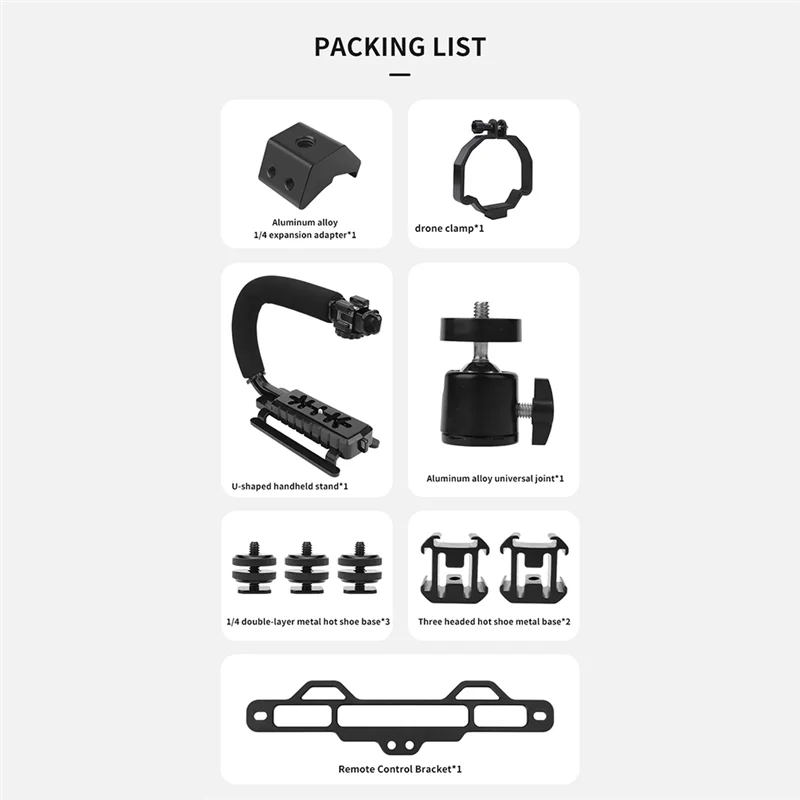 BTLIFE-soporte de montaje de expansión, juego de soporte de disparo de seguimiento portátil en forma de U para DJI Mavic 4 Pro Drone para modificación RC Pro 2