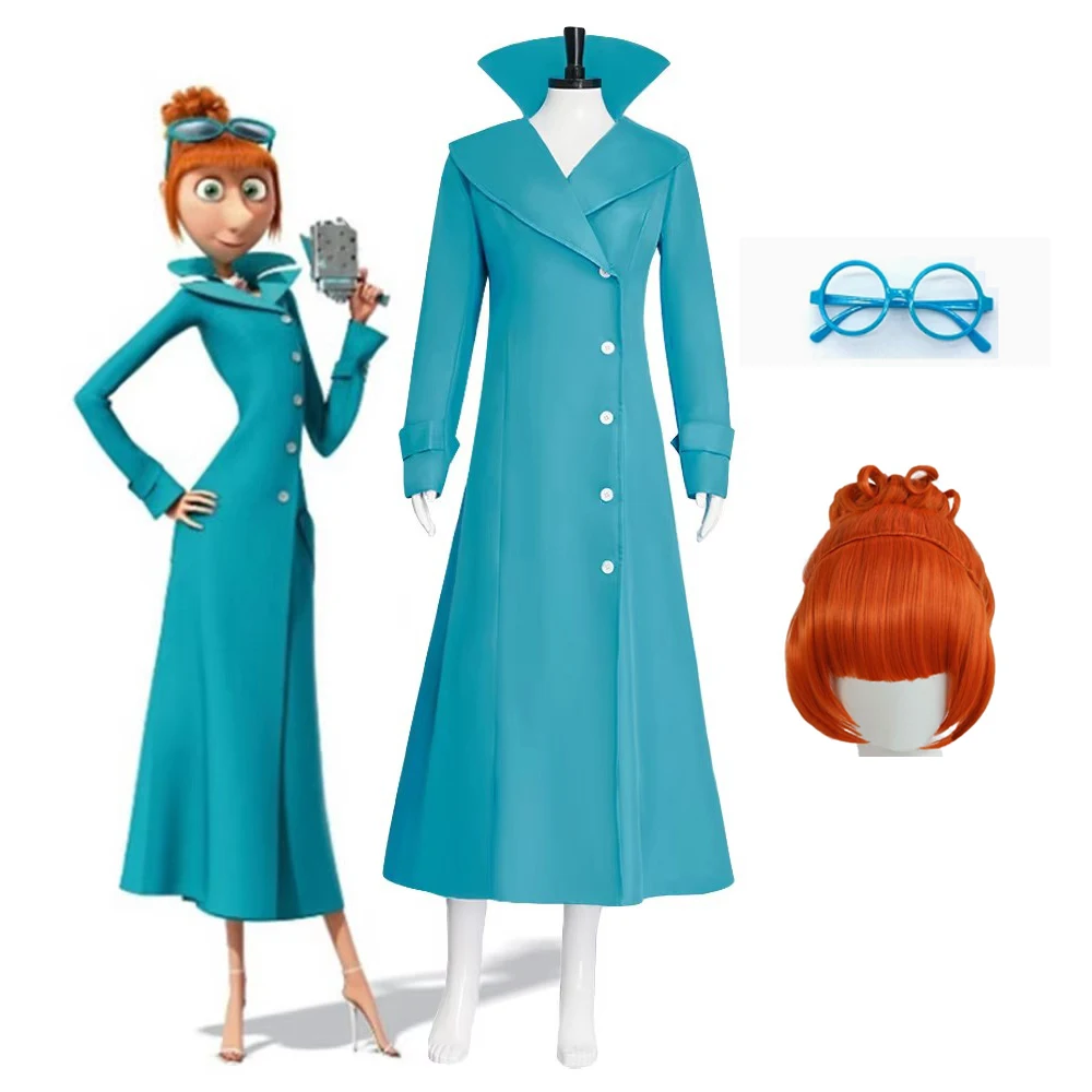 Lucy Wilde Cosplay Costume bleu longue veste films animés Lucy's pardessus Wome Halloween Partyn's Trench Coat perruque pour femme