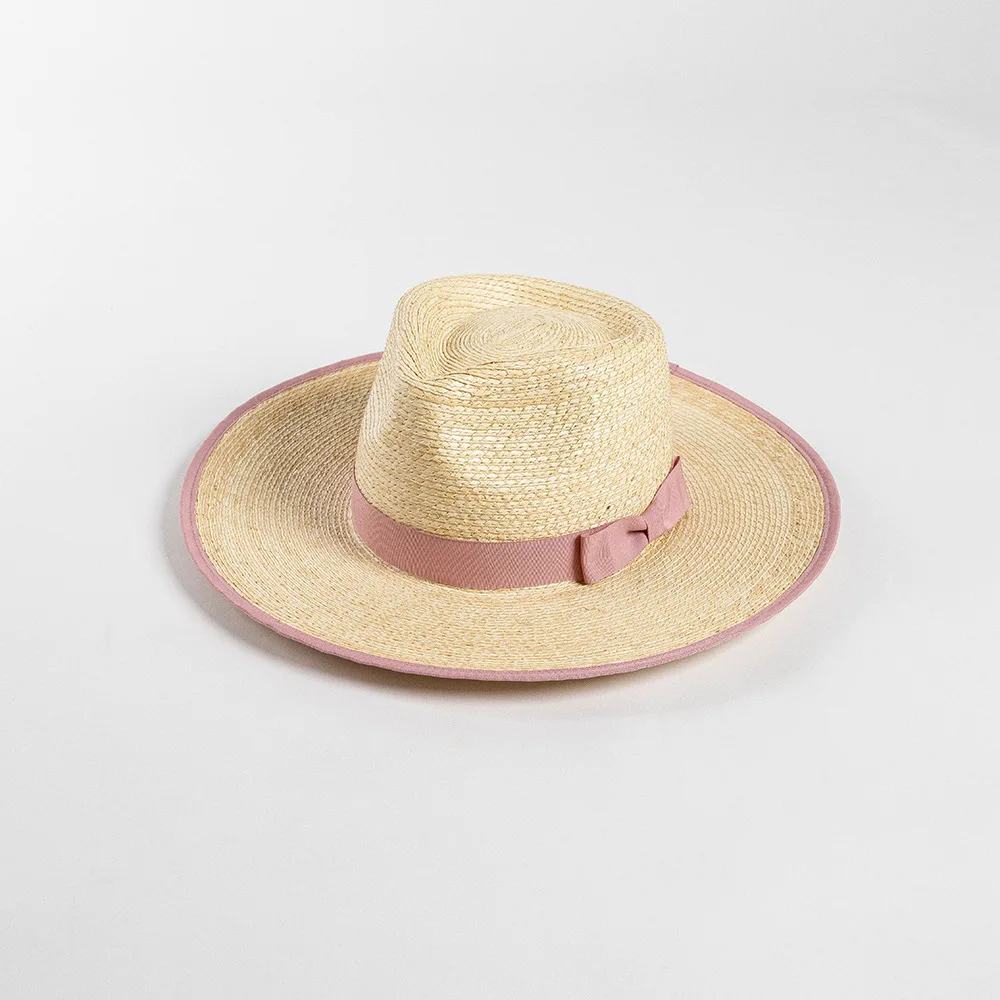 USPOP New Summer Sun Hats Natural Straw Fedoras Fashion Casual Bow Ribbon Hemming Palm Leaf Wide Brim Jazz Straw Hat