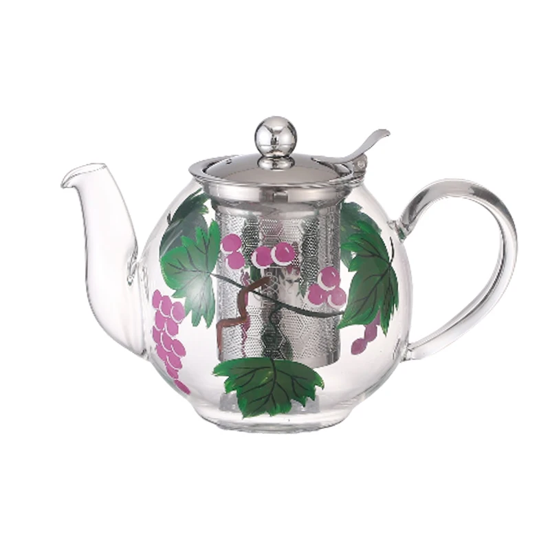 

Лондонская керамика виноградный 1000 мл чайник стеклянный набор матча чайник тетрара заварочный чайник кофеварка для подруги с ситечком