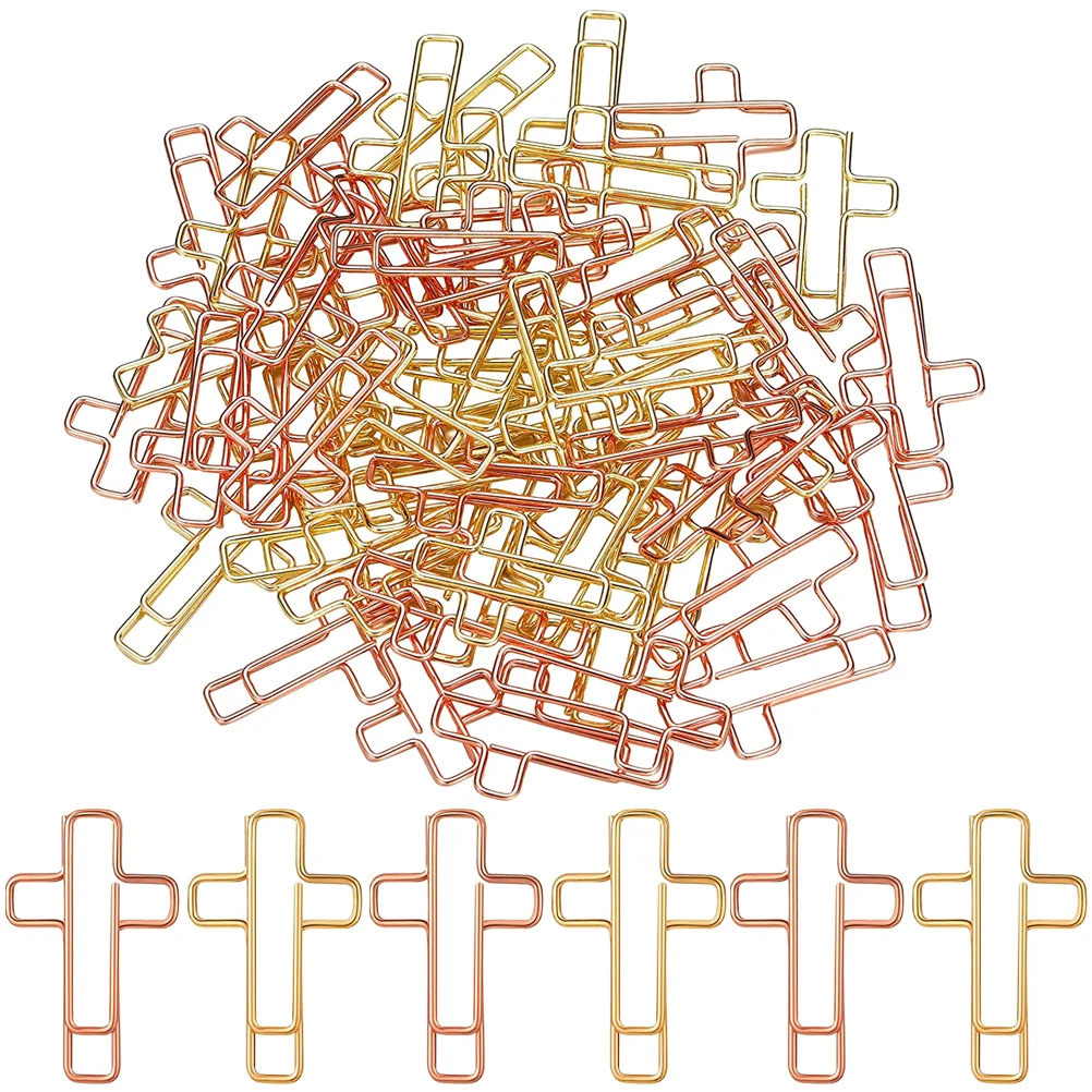 40 Pcs School Supplies Cross Shaped Clips Document Office Stationery Paper Metal Marking