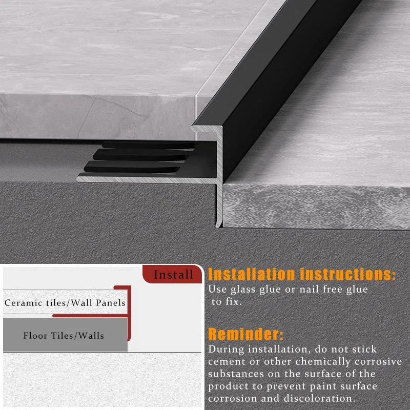 Bendable ขอบอลูมิเนียมแถบแถบผนังชั้น Anti-Collision Protector ฝาครอบบันไดแพลตฟอร์มเวที Wallboard EDGE ซีลบาร์