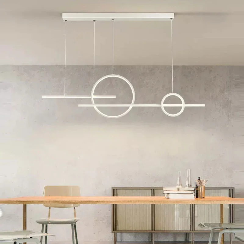 Lampe LED Suspendue au Design Minimaliste Moderne, Luminaire Décoratif d'Nik, Disponible en Noir et Blanc, Idéal pour un Restaurant, un Salon, un Bar ou un Café