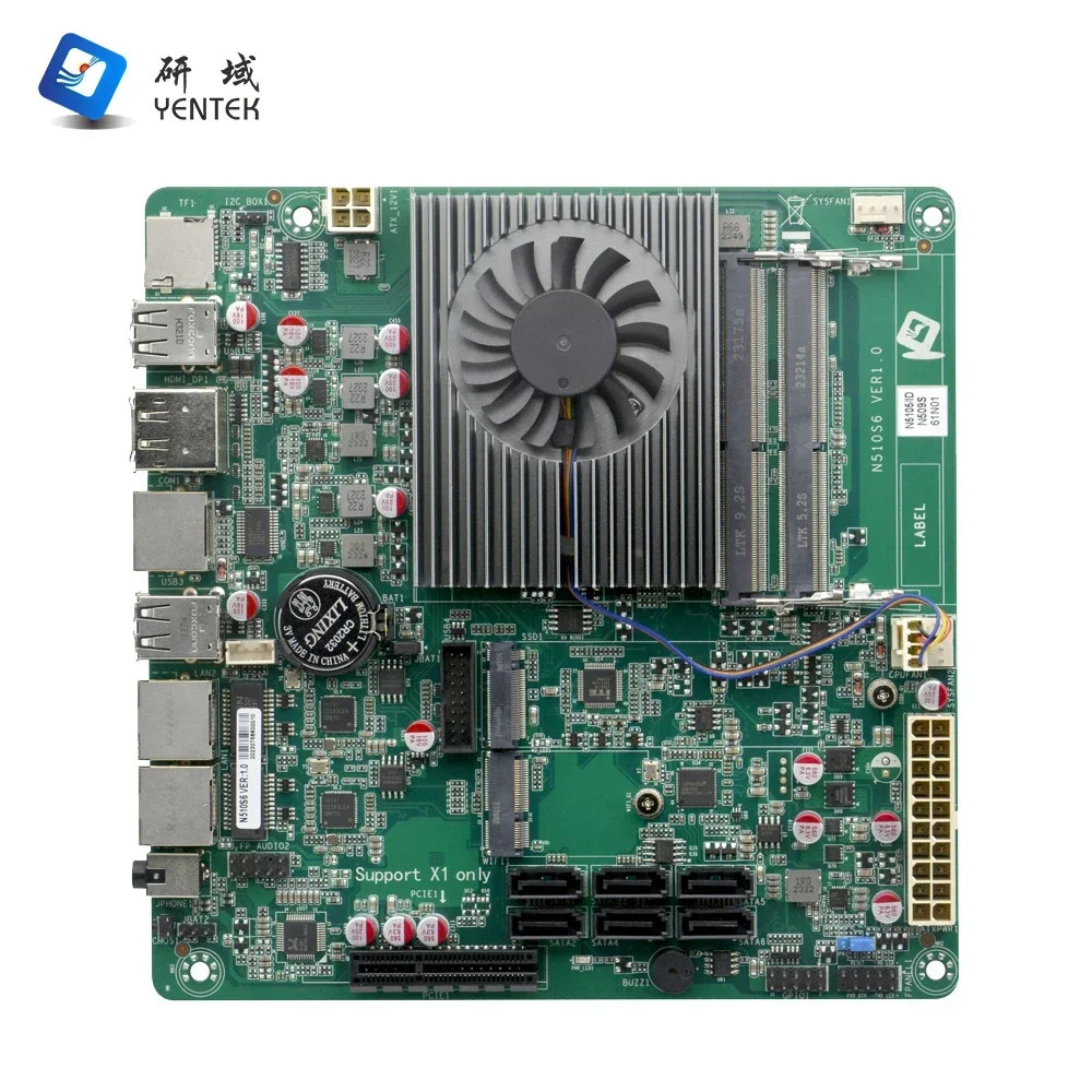 

In stock Motherboard with Processor N5095 DDR4 6 SATA SSD HD DP 2 LAN COM PCIE Win10 Linux Nas Mini Itx Industrial Motherboard