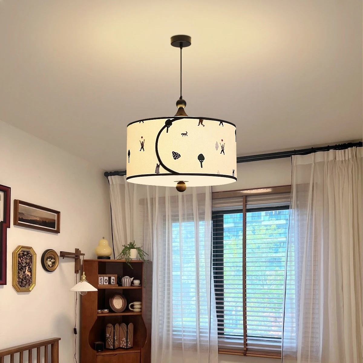 Minimalist Fabric Sphere Pendant Lamp, Soft Diffused Light, Easy Install for Bedroom, Kitchen, Hallway