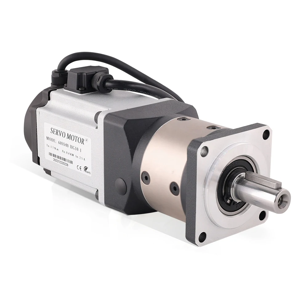 hanpose servo motor 0.4kw 2.5A 1.3N.m 60SS40-HG10-1 High precision planetary reducer sewing machine 400W gearbox AC Servo Motor