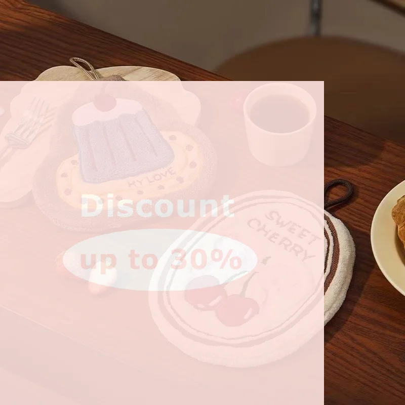 [1PCS Cute Cheese Bread Cake Shape Super Water-absorbing Soft Hand Towel For Bathroom Kitchen Washing Hands Cloth ]