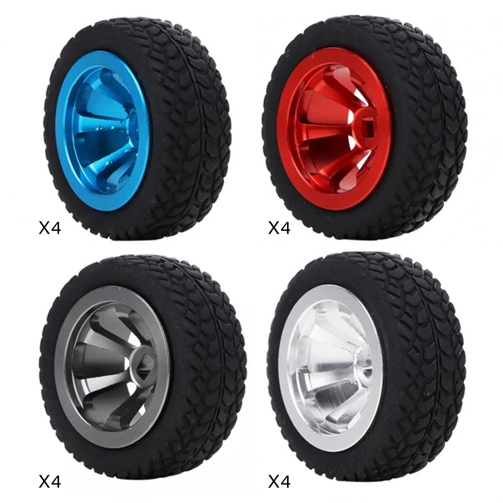 

Set of 4 RC Rubber Tires & Metal Wheel Set for Wltoys 1:28 Scale K969 K979