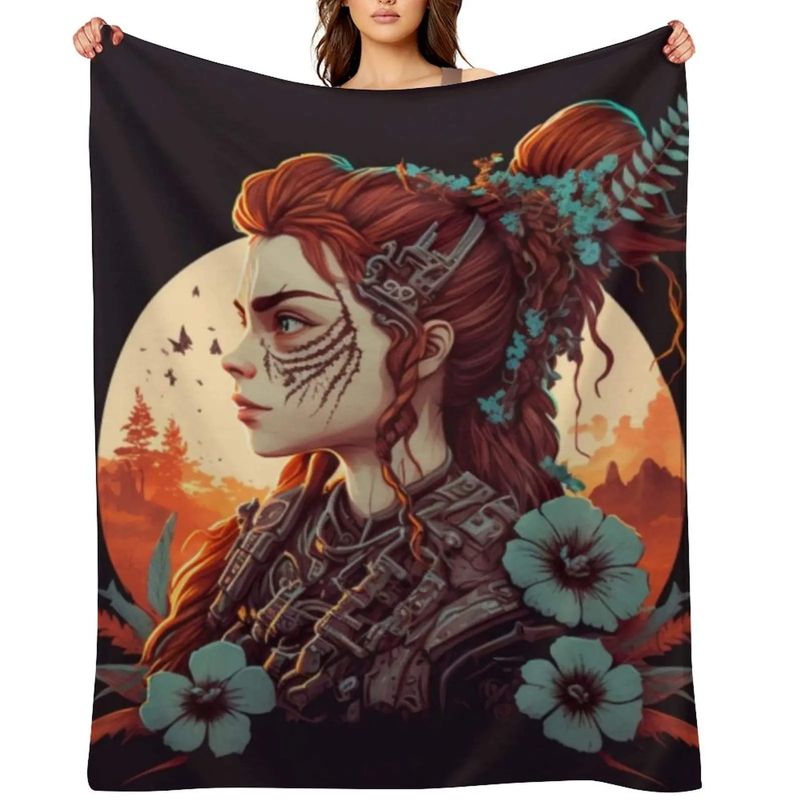 

Horizon zero dawn Aloy Throw Blanket Comforter for sofa Nap Luxury Designer Blankets