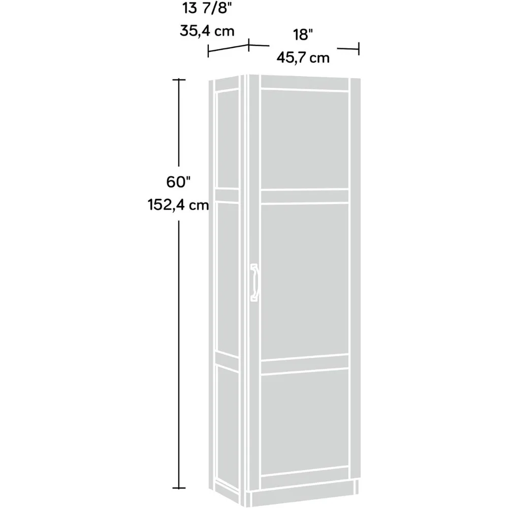 기타 보관실 캐비닛, L: 17.99 인치 x W: 13.94 인치 x H: 60.00 인치, 하이랜드 오크 마감