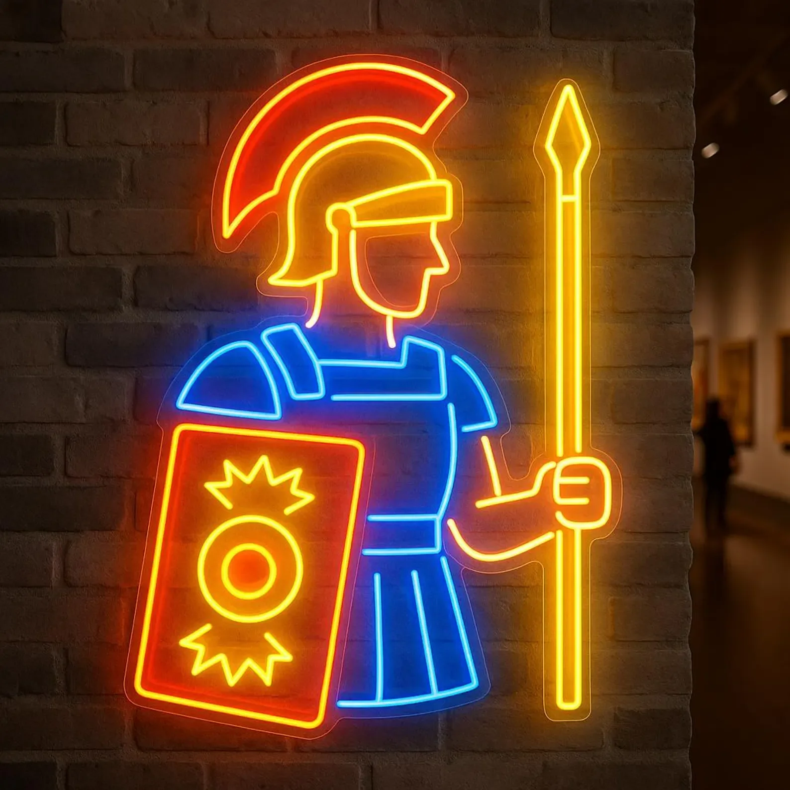 

Warriors Neon Sign,Museums and Exhibitions Led Sign,Antique Shops Neon Decor, Quests and Game Rooms Neon Decor