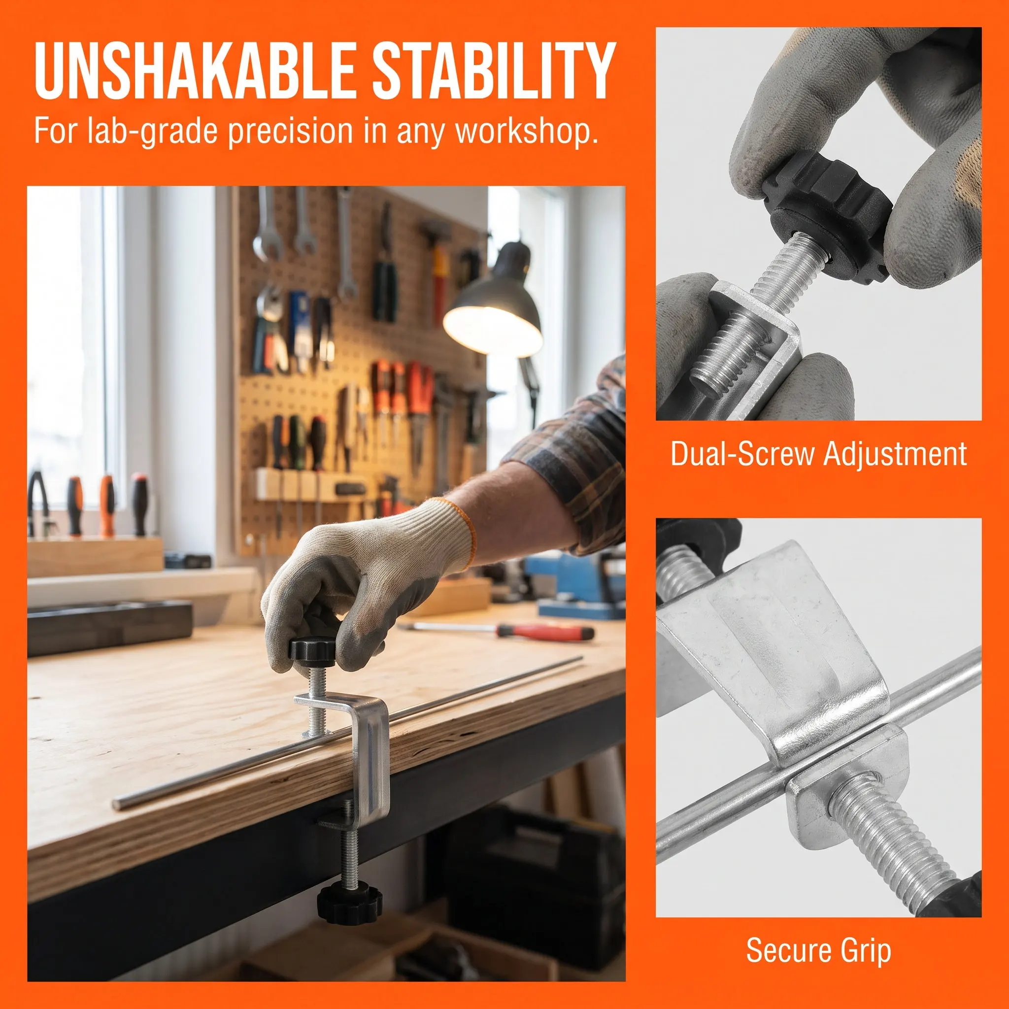 3Pcs Laboratory Adjustable Bosshead Clamp Iron Stand Clamp Holder Dual Screw Design for Stable Rod Holding in Science Teaching