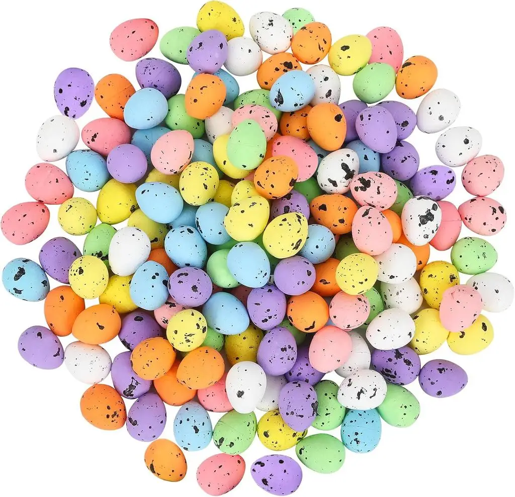 50 Stück Vogeleier gesprenkelte Mini 1,8–4 cm gefälschte Schaumseier für DIY-Handwerk, Ostern, Partyzubehör, Dekorationen, Fotografie-Requisite, Ornament – Detail 1