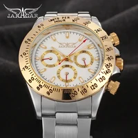 JARAGAR relojes automáticos multifuncionales de lujo para hombre, pulsera masculina resistente al agua mecánica Vintage de acero inoxidable