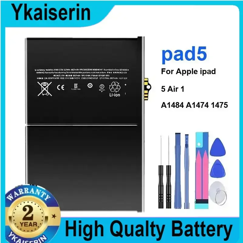 

For Apple IPad 5 Air 8827mAh Replacement Battery for Apple IPad 5 Air IPad5 Air A1484 A1474 1475 Battery Bateria + Free Tools