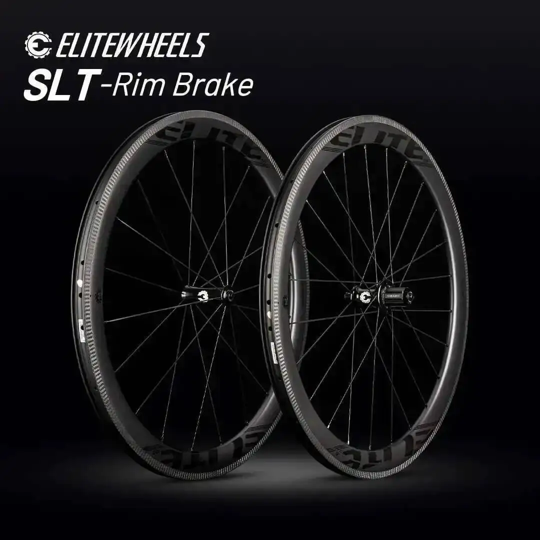 

ELITEWHEELS SLT Road Carbon Wheels Aero 3K Twill Brake Ceramic Bearing Hub Pillar 1423 Spoke Clincher Tubeless Wheelset
