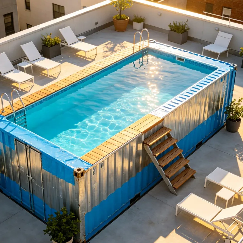 Customized Backyard Container Pool, Quick Disassembly Portable, Outdoor Above Ground Pool, Whole Family Summer Water