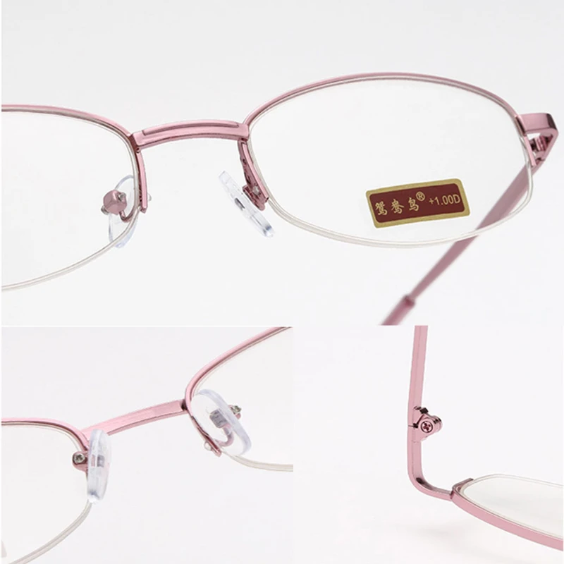 Anti-fatigue Reading Glasses Women HD Lens Metal Frame Presbyopic EyeGlasses High Quality Fashion Eyewear +1.0 To +4.0
