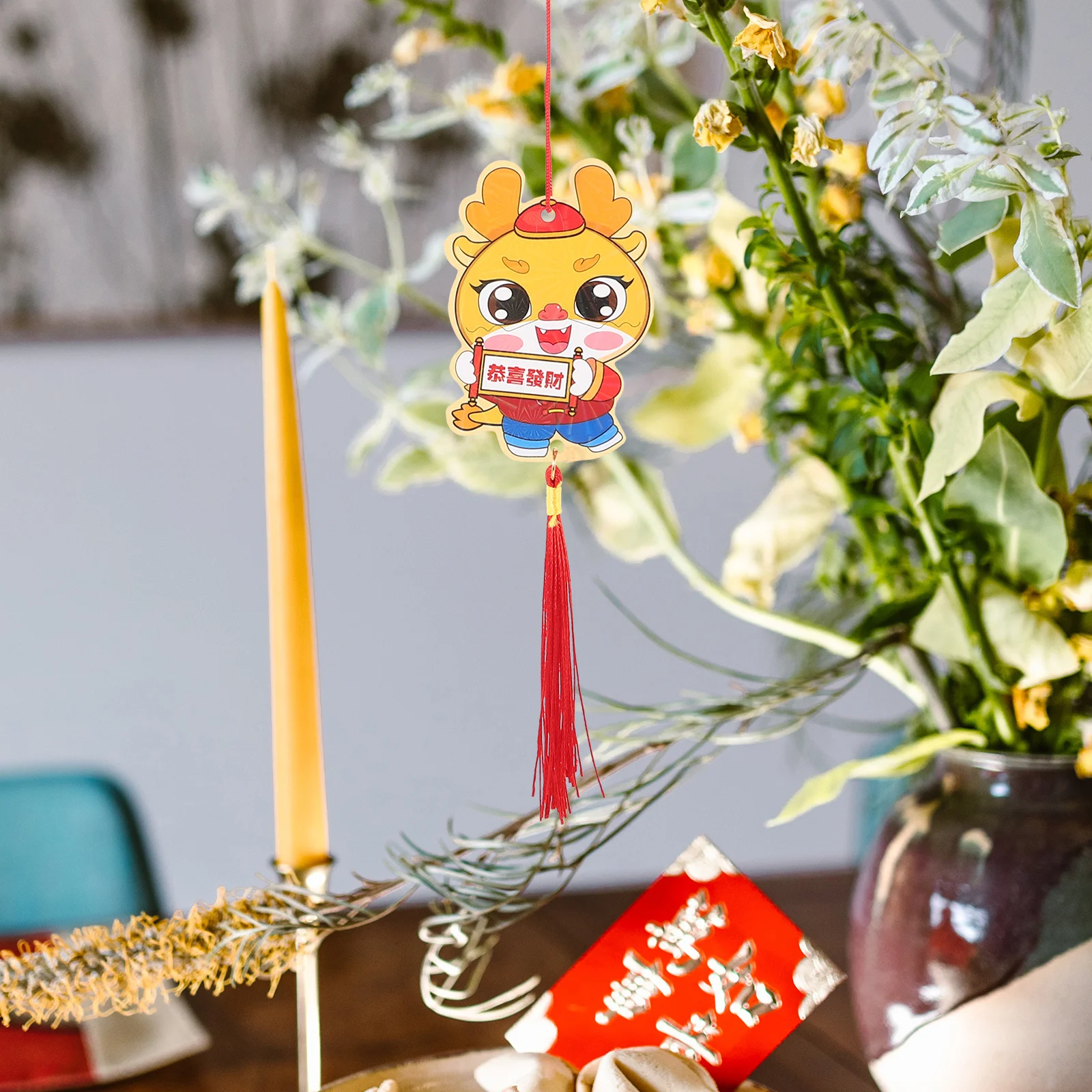 6 قطعة النمط الصيني التقليدي حلي معلقة المعلقات احتفالية مشرقة لحفلة رأس السنة الجديدة مكتب متجر الديكور جدار قابل لإعادة الاستخدام #1
