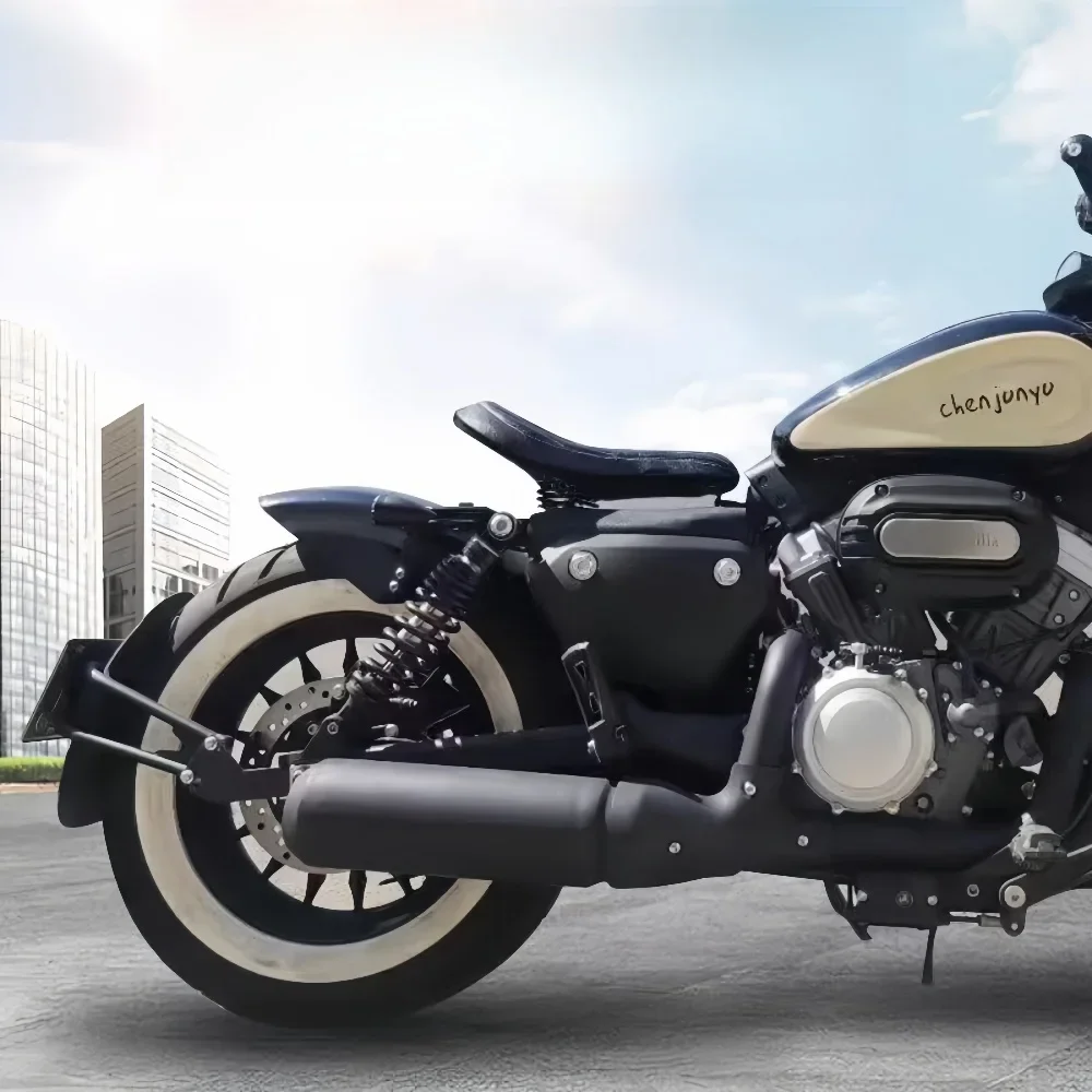 Cocok untuk Jinjila 300 Bantalan Kursi Modifikasi, Kursi Kulit Pegas Tebal Retro Batu Abu-abu, Mudguar Modifikasi Kulit Asli