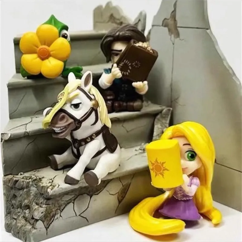 4 قطع من ألعاب شخصيات Gashapon Hide Seek Tangled Disney Anime القابلة للجمع هدية للأطفال #1