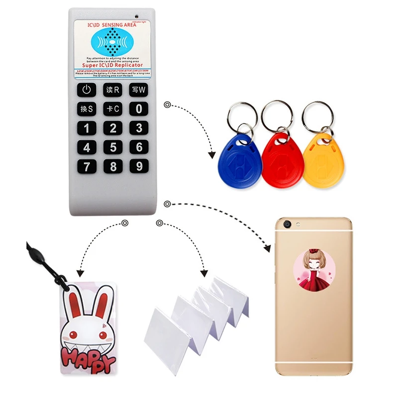 Copiadora duplicadora de frecuencia de mano completa, 125Khz-13,56 MHZ, ID IC 8211, lector de tarjetas, escritor, Control de acceso, tarjeta de identificación, cortafuegos