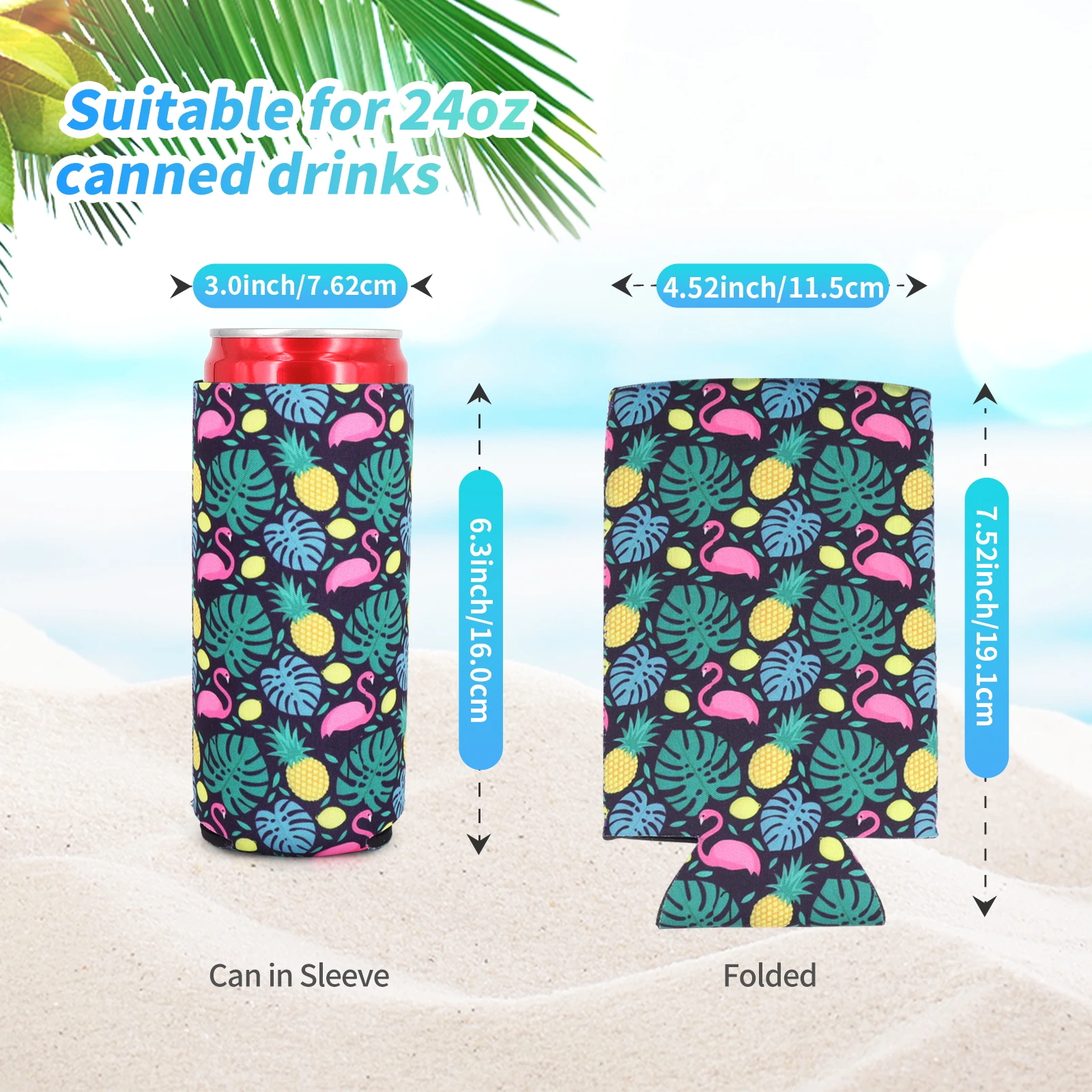 Neoprene 16oz Insulated Water Bottle Holder, Reusable Insulated Tall Boy Can Sleeves For 22oz - 24oz Energy Beer Beverage