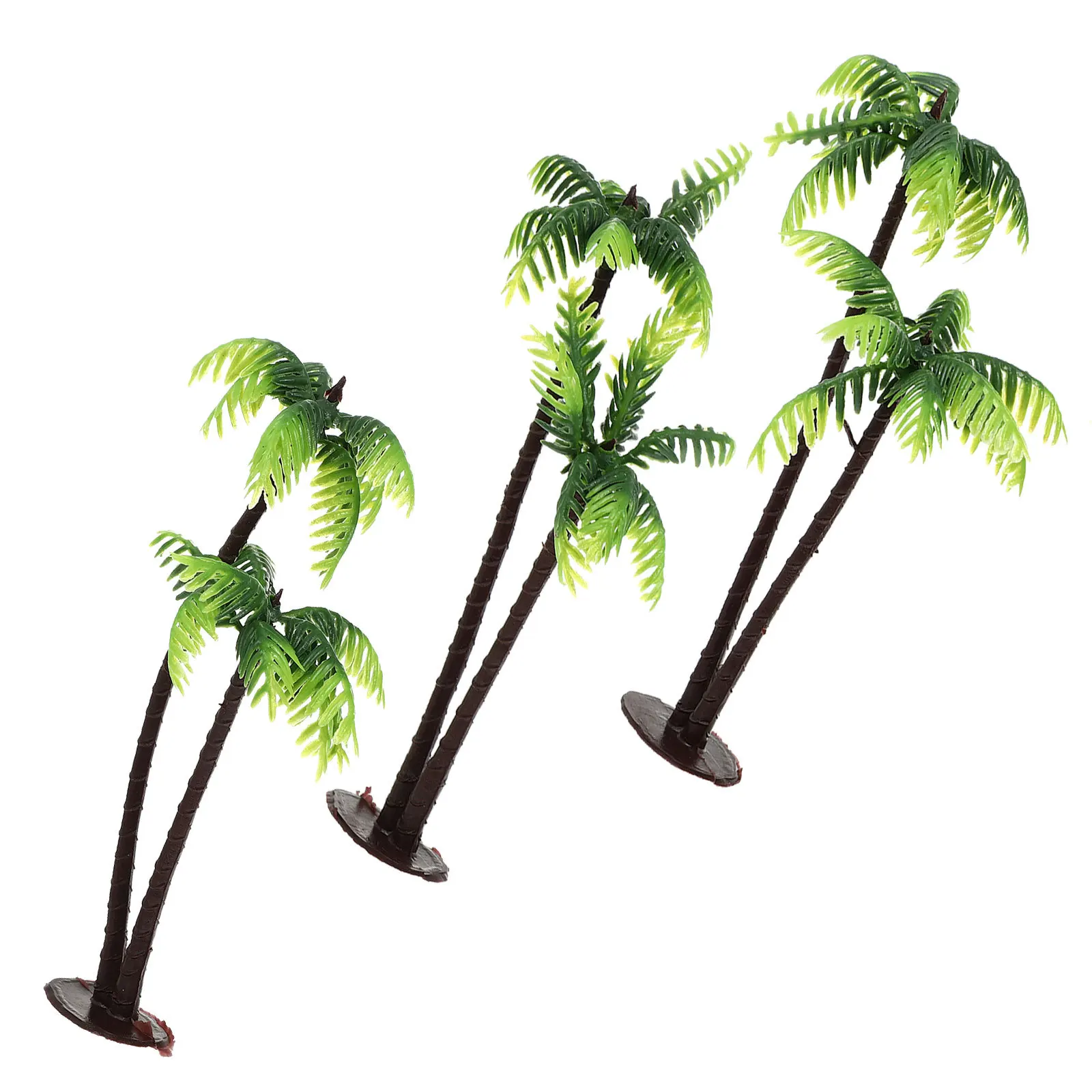

12Pcs Realistic Plastic Coconut Palm Tree Miniature Micro Landscape Supplies Mini Garden Fairy Terrarium Decor