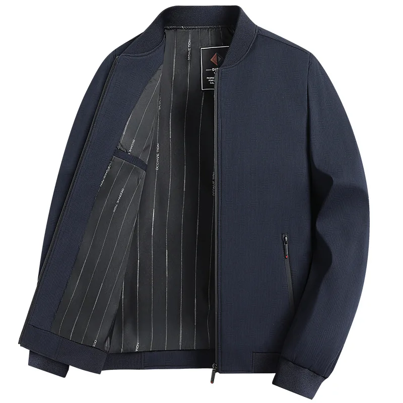 سترة بيسبول منقوشة للرجال، سترة كاجوال ذكية ممتازة، معطف ربيع خريف متوسط الوزن، ملابس خارجية كلاسيكية على طراز الأب #2