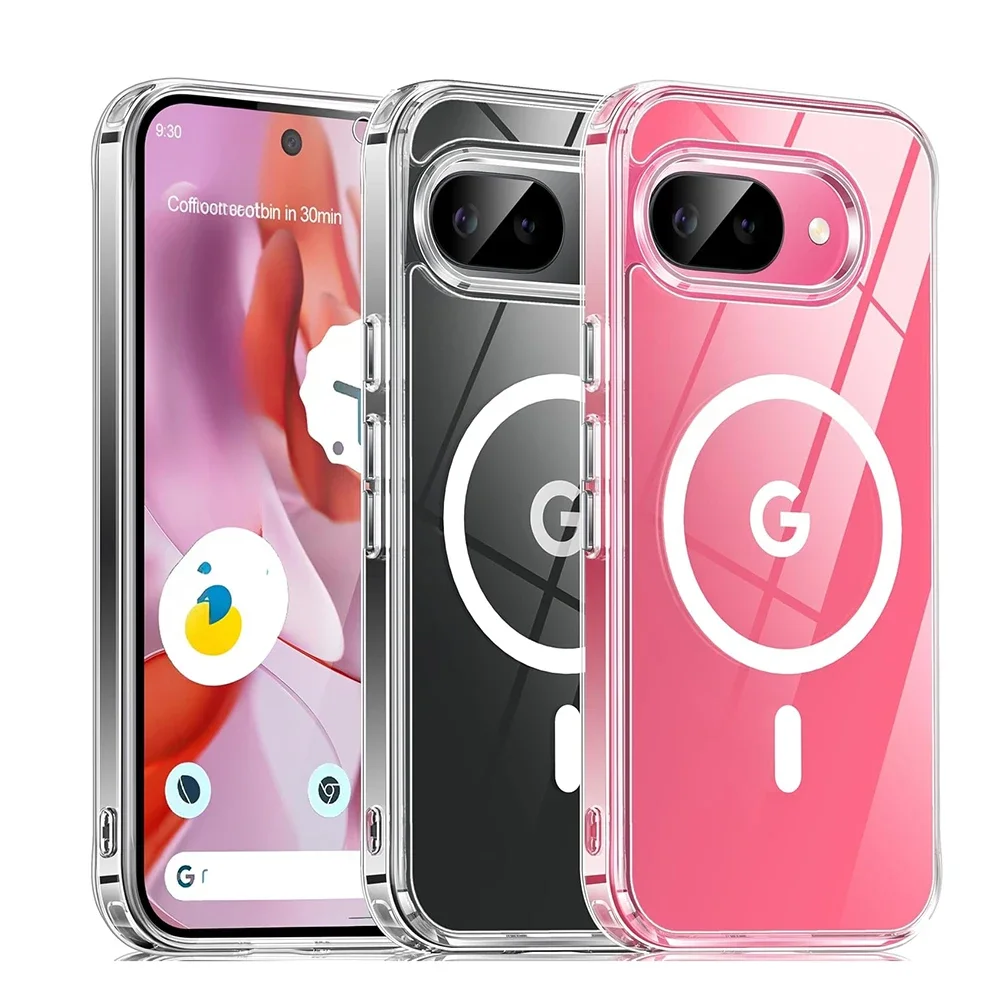 

Высокопрозрачный чехол Magsafe для Google Pixel 9 10 Pro XL с магнитной беспроводной зарядкой для Google 10 9 8 Pro 9A 7A 8A Funda