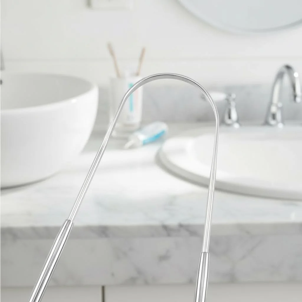 

Скребок для языка из нержавеющей стали с покрытием, инструмент для гигиены полости рта, зубная щетка для здоровой чистки