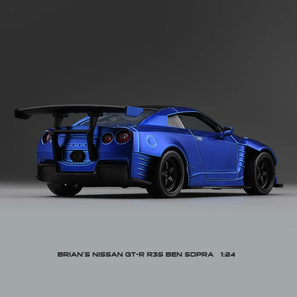 Jada Toys Fast & Furious 1:24 2009 Brian\'s Nissan GT-R R35 Ben Sopra Die-cast Car, Toys for Kids and Adults Blue