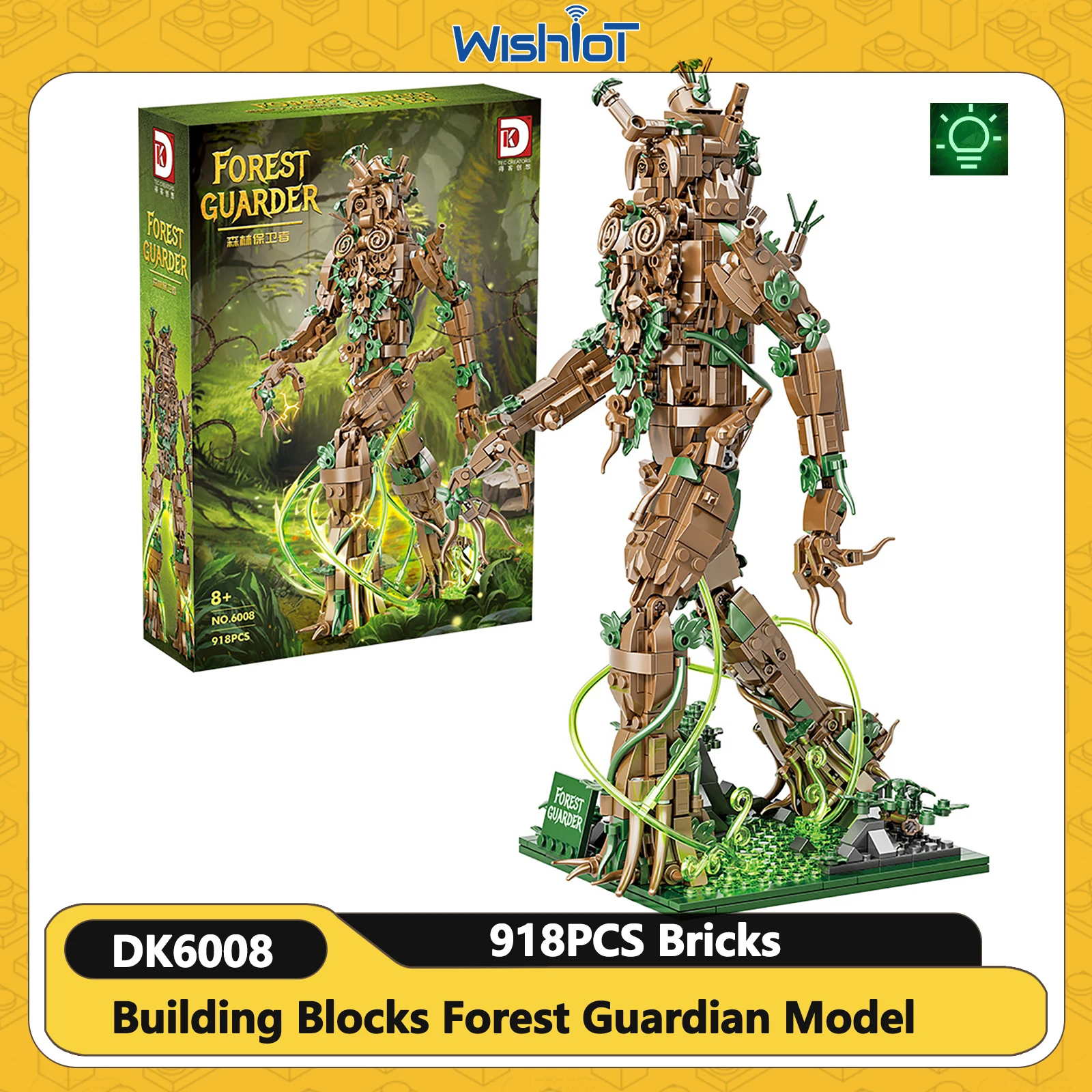 

918PCS MOC Forest Guardian with Light Building Blocks Fantasy Movie Figure Models Bricks Assembly Toy Kids Adults Creative Gift